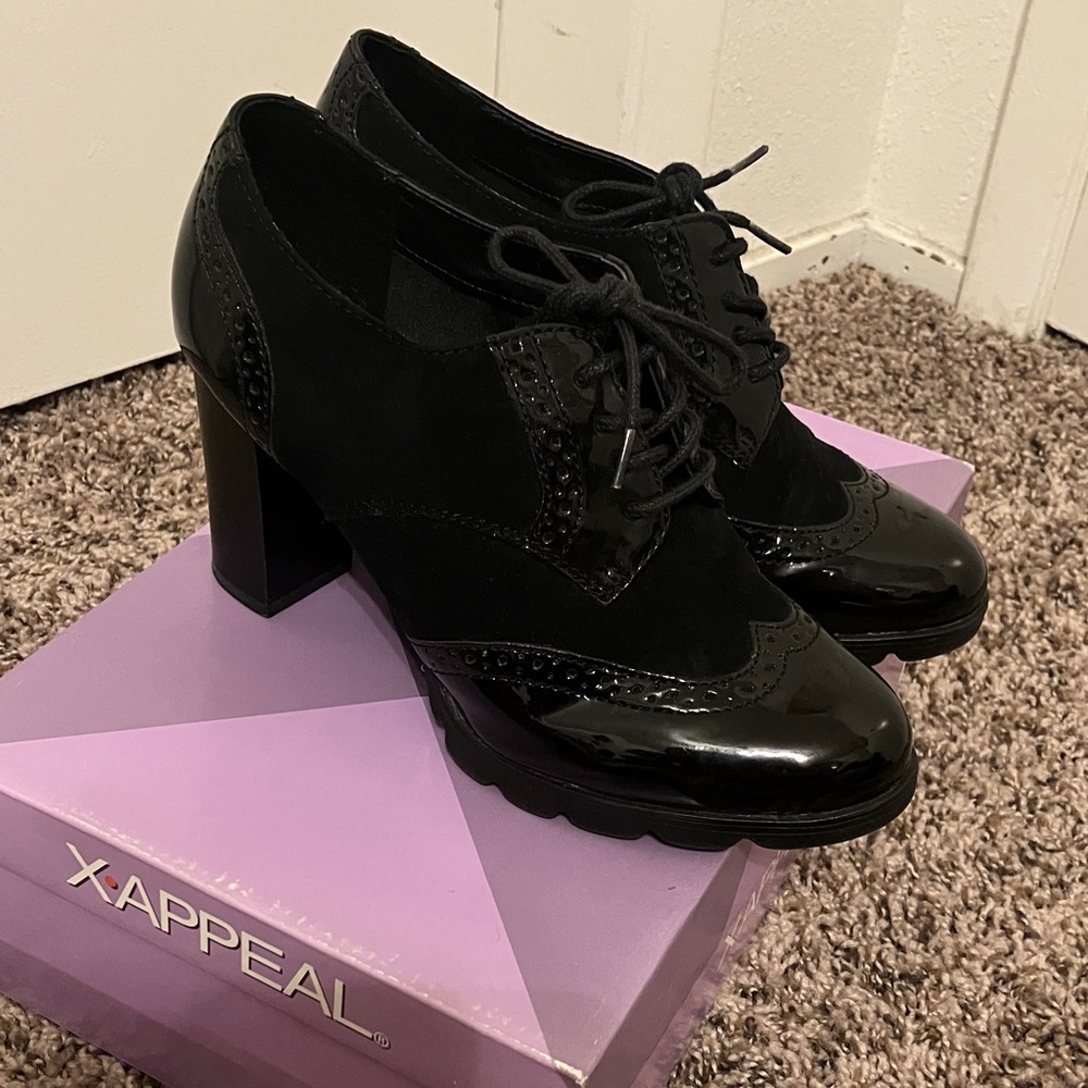 Xappeal Black Women's Oxford Heels